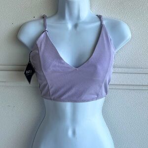 Zaful Light Purple Ribbed Bralette Removable Pads Adjustable Women’s 4 NWT